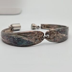 Repurposed Silverplate Flatware Vintage Spoon Bracelet Daffodil Design